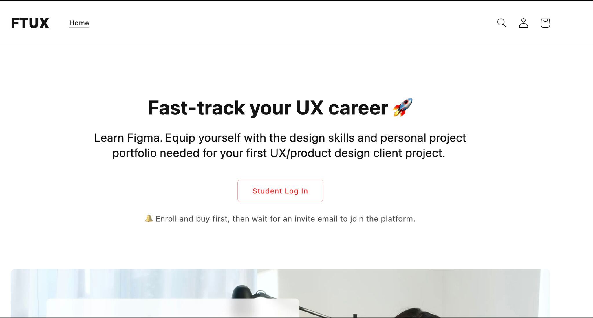 FastTrackUX website before the content and design redesign